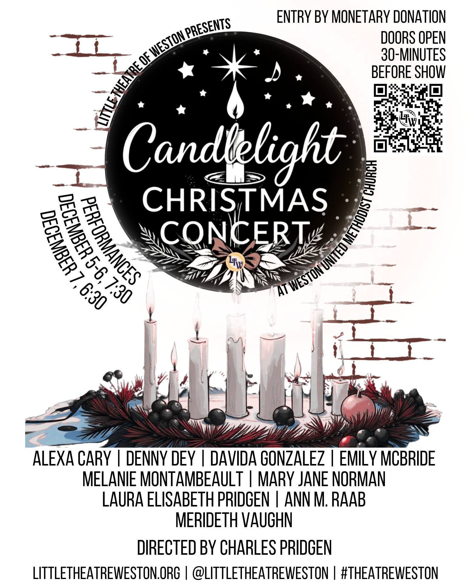 Close your eyes&hellip; 

You hear soft voices, carols in harmony, the warm flicker of candlelight reflecting off winter windows...

That&rsquo;s the magic waiting at Little Theatre of Weston&rsquo;s Candlelight Christmas Concert - three evenings of 