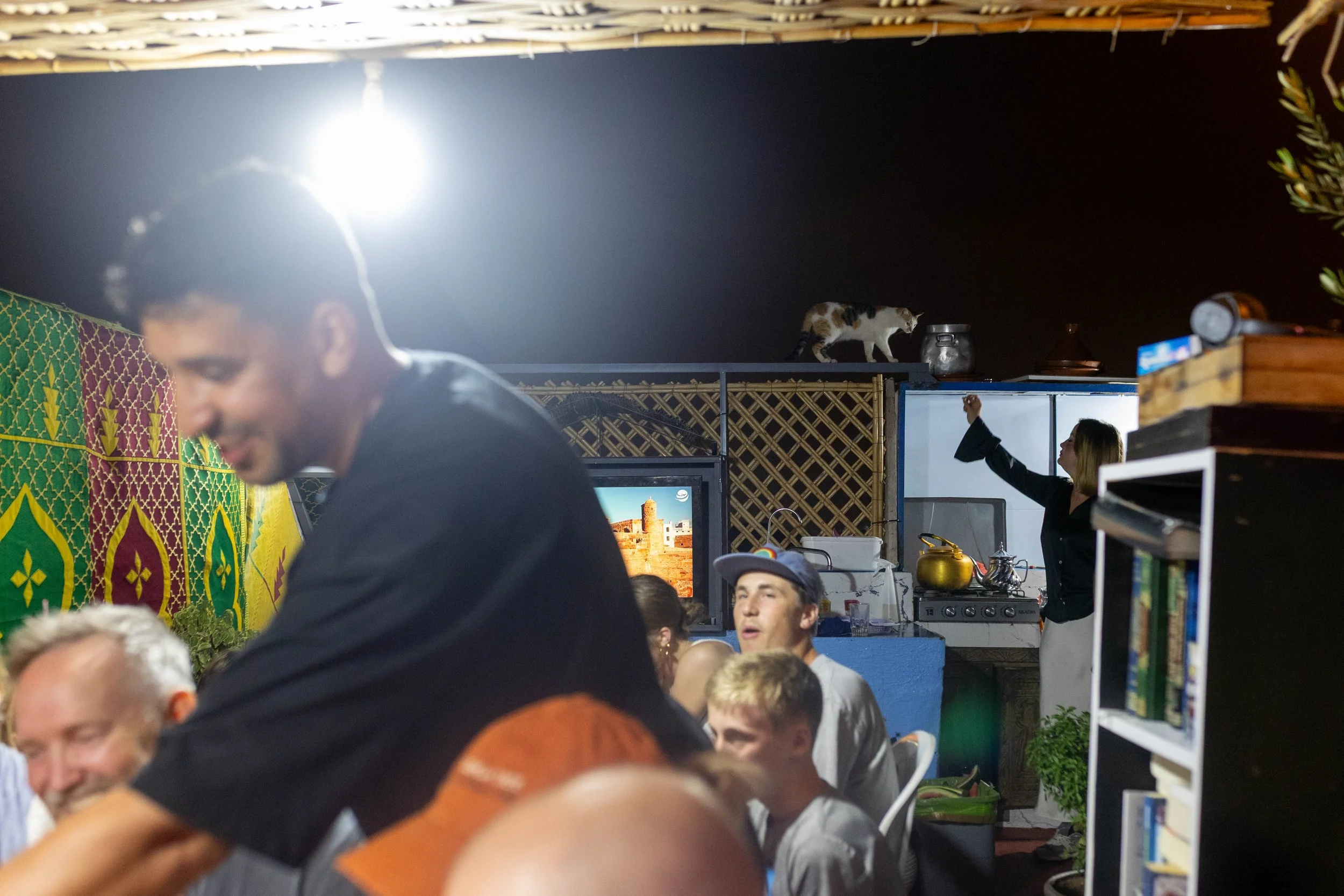 Moroccan Family House at dinnertime 