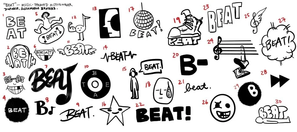 BEAT logo sketches