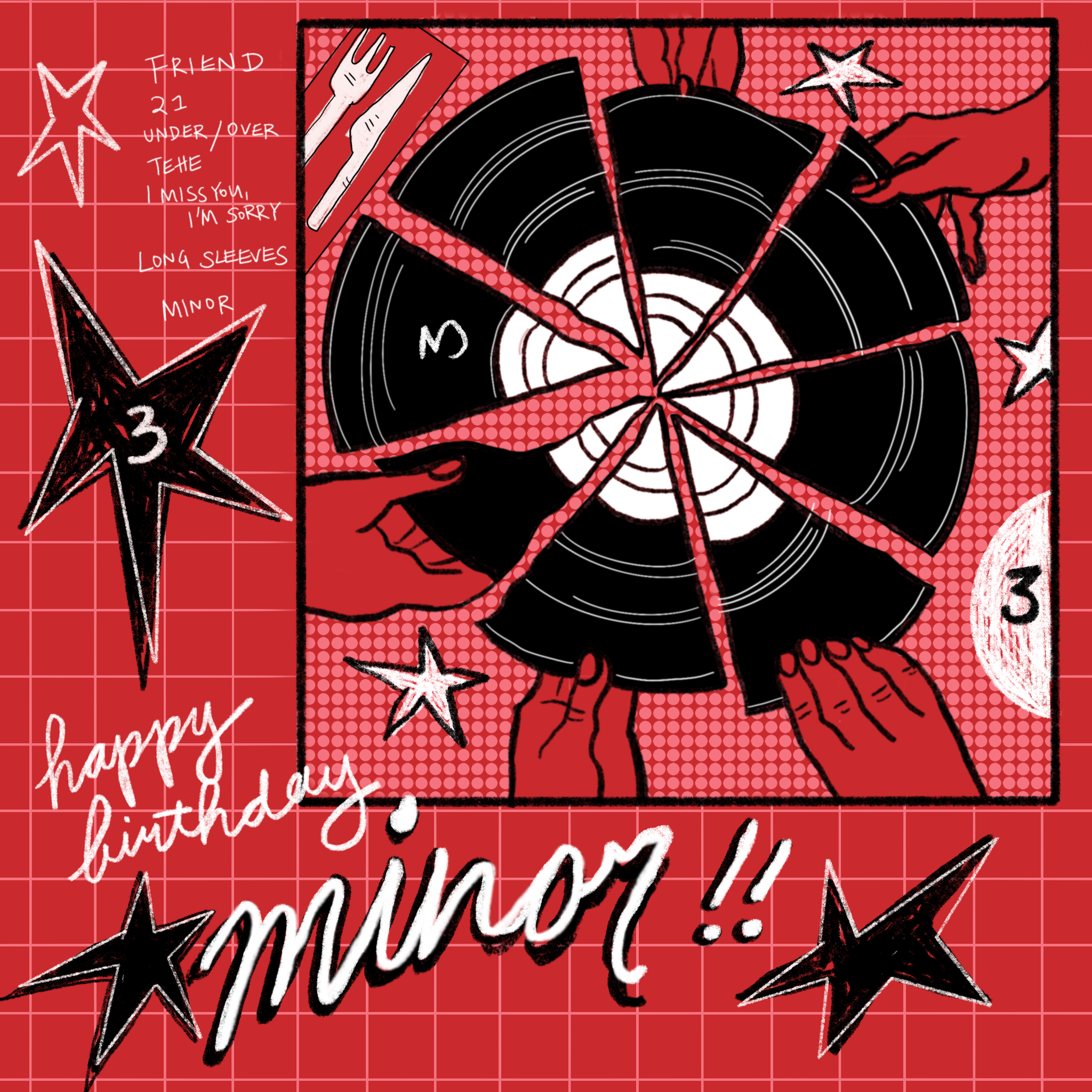 Gracie Abrams "Minor" Third Anniversary card for vinyl giveaway