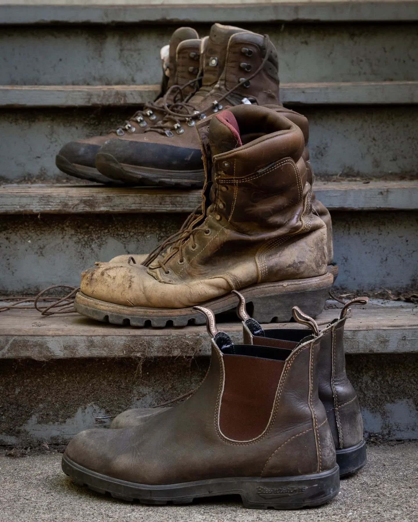 Let's talk boots! Seasonal trail workers nationwide are gearing up for a new season, oiling up boots and maybe buying new ones. 

What are your favorite boots for trail work? Do you wear logger boots? Steel toes? Approach shoes? Fire boots? Rubberize