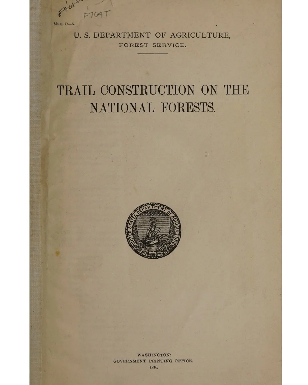 Every time I think I&rsquo;ve found all the trail manuals out there, I stumble across another one. This one from 1915 is a real gem, and an also snapshot of tools, techniques, and priorities of the era. A few interesting things within:

1. Amazing dr