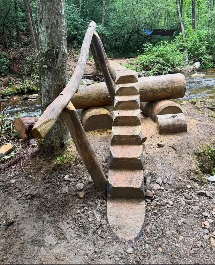 Some nice timber work from the South District Crew in Great Smoky Mountains National Park. 🦎

Shared with Trail Crew Stories by a member of a crew 🤙