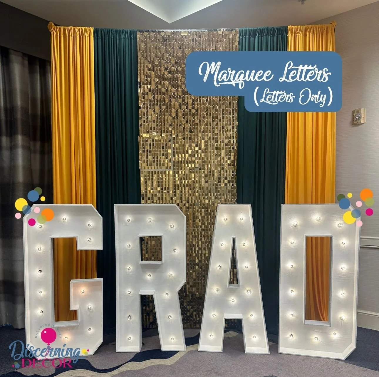 4FT G-R-A-D Marquee Letters Display