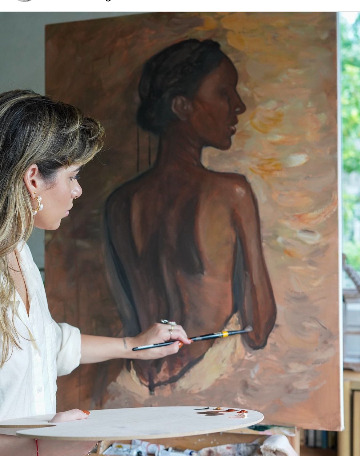 “La dejaste ir” 24 x 36 multimedia on canvas - sign up to newsletter for notification of completion and sale information.