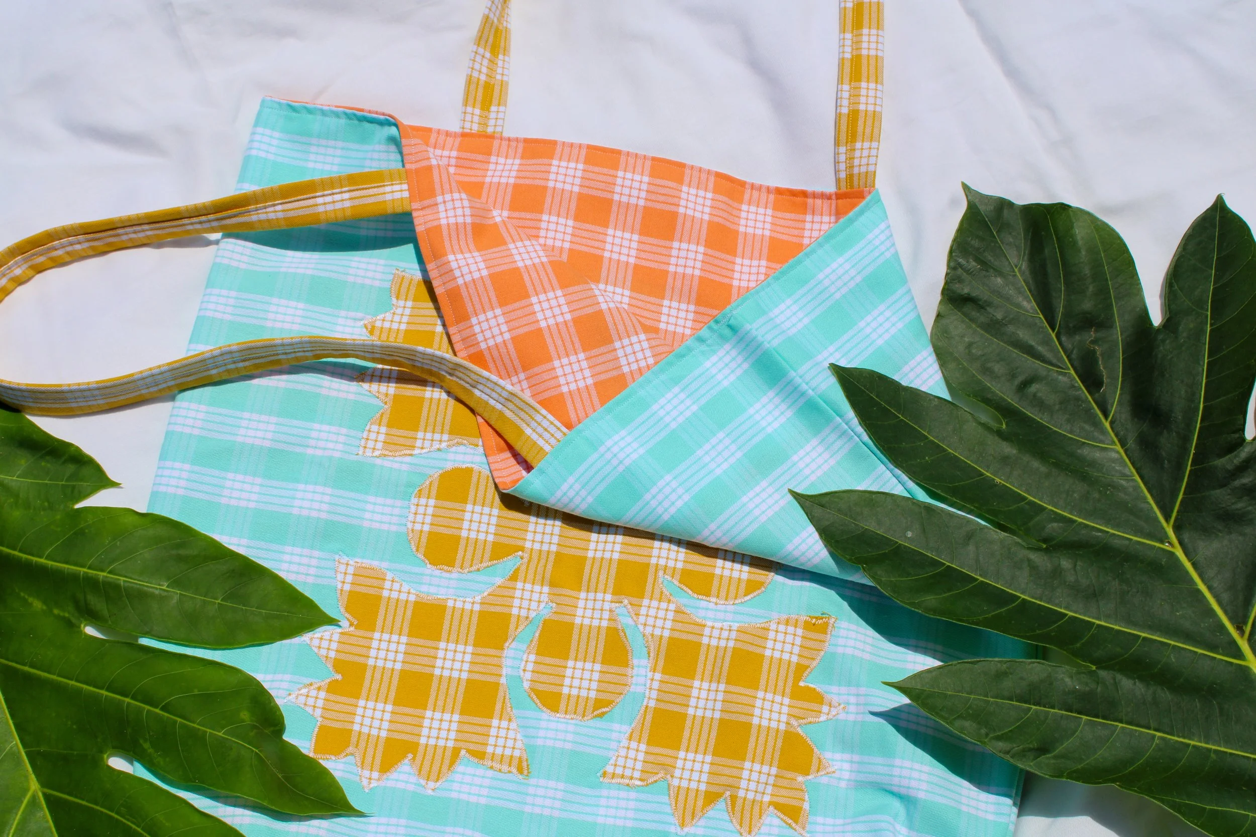 Palaka Quilt Tote ( Light Blue )