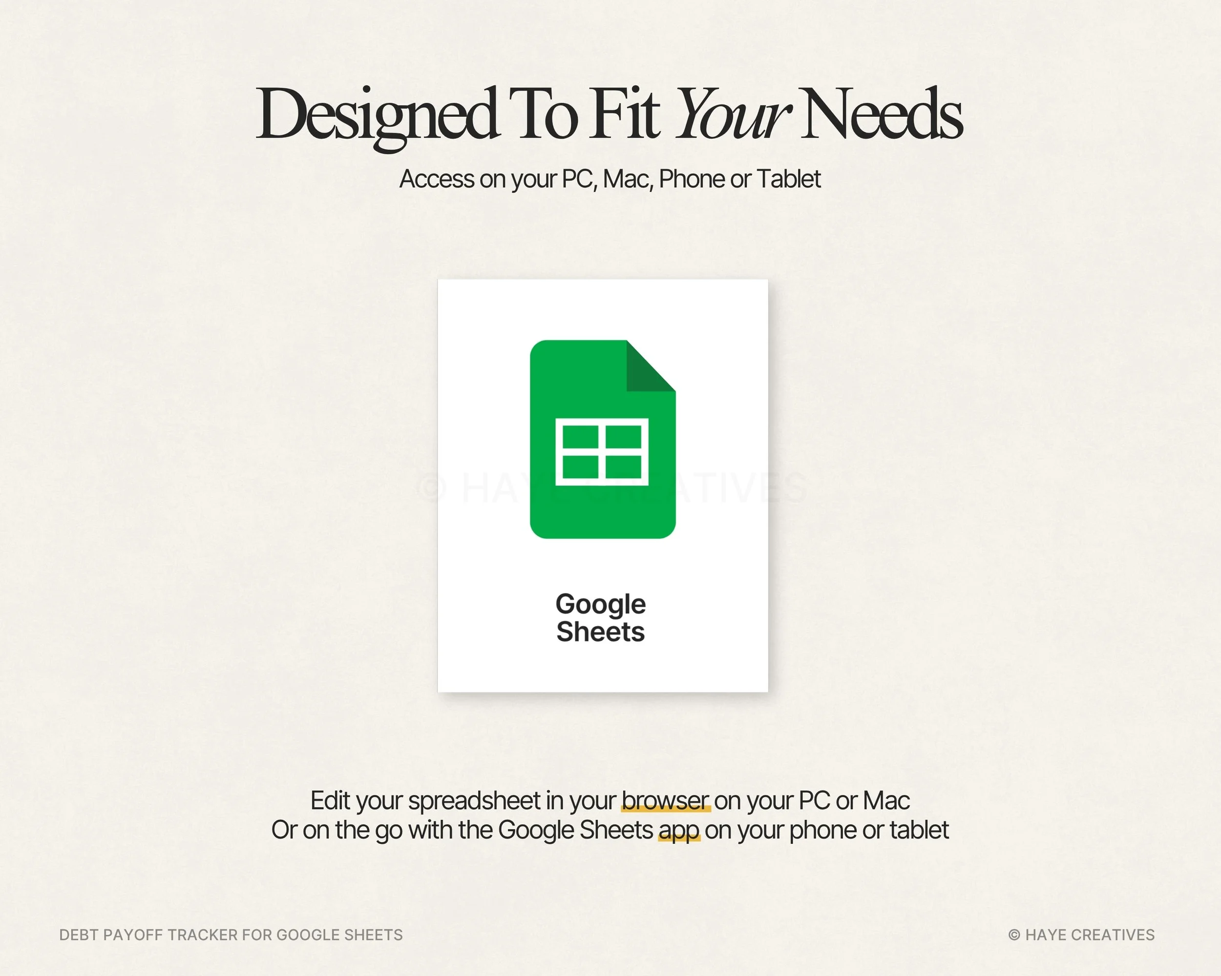 designed for google sheets