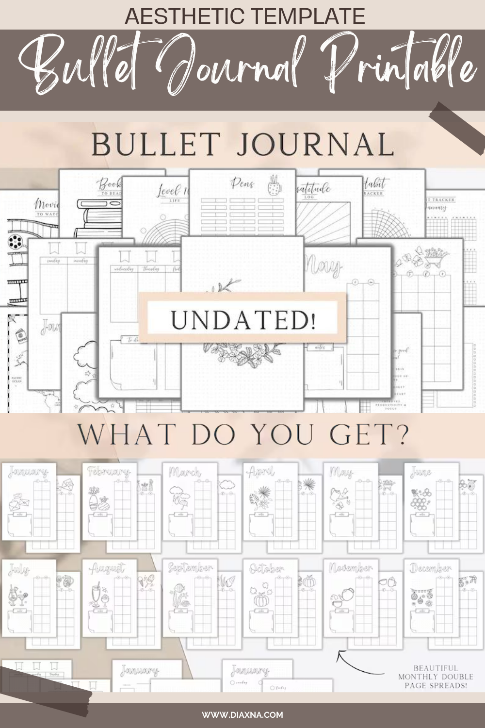 Print these bullet journal diary templates for 2019 from The 365 Bullet  Guide - Pan Macmillan