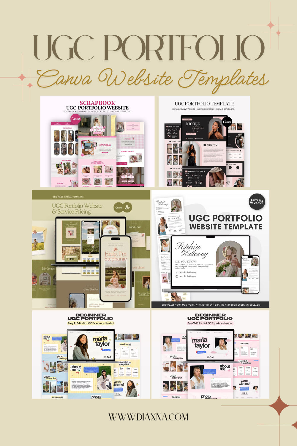 6 Canva UGC Portfolio Website Templates for Content Creators!