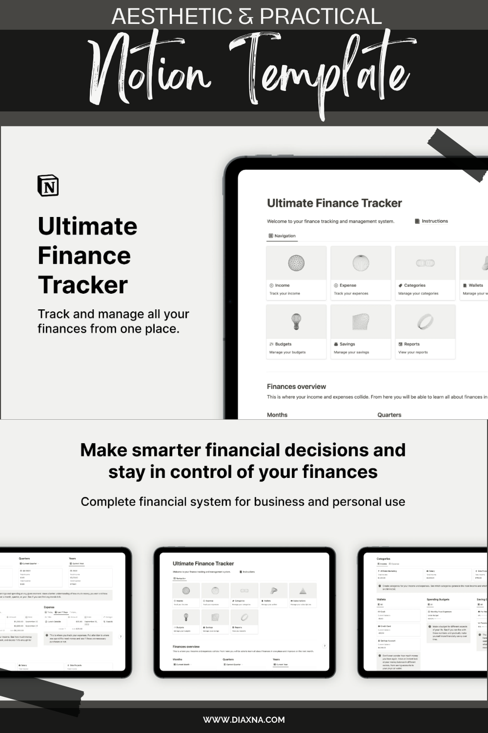 Ultimate Finance Tracker by Notionway - Minimal Aesthetic and Practical ...