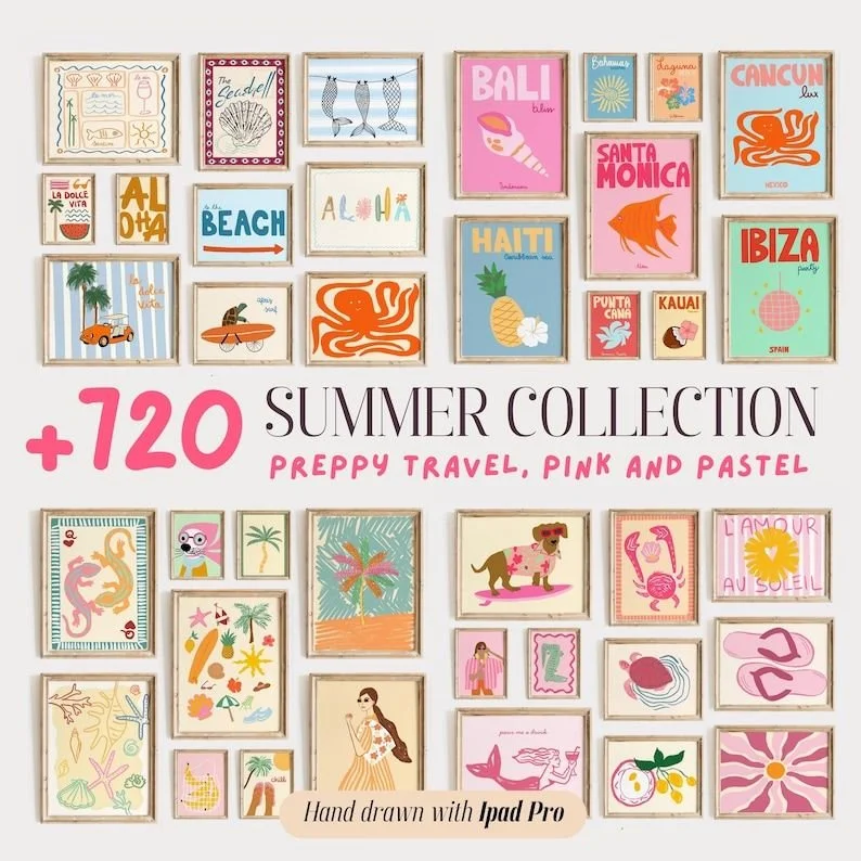 720 Pink Coastal & Preppy Travel Prints for a Beach-Inspired Gallery Wall by LoveDictionary