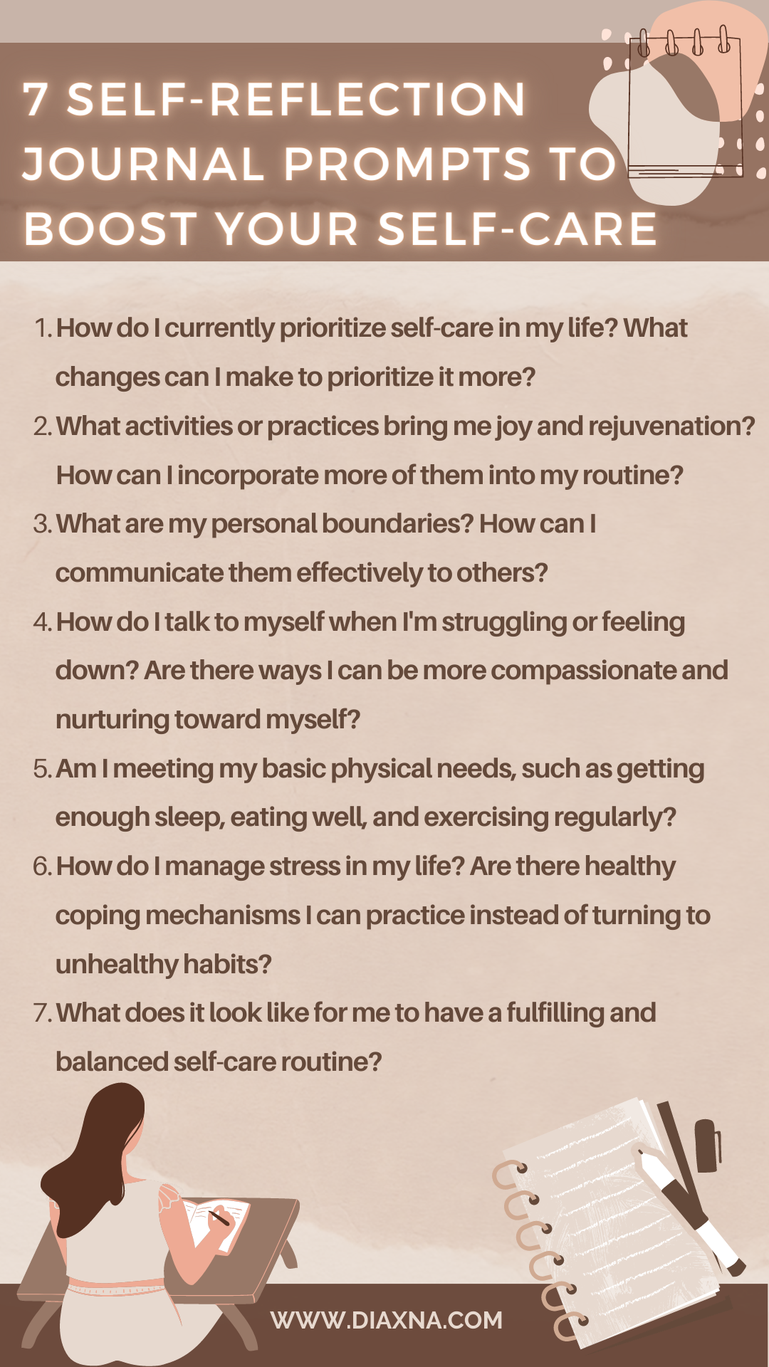 7 Self-Reflection Journal Prompts for Boosting Self-Care — DIAxNA