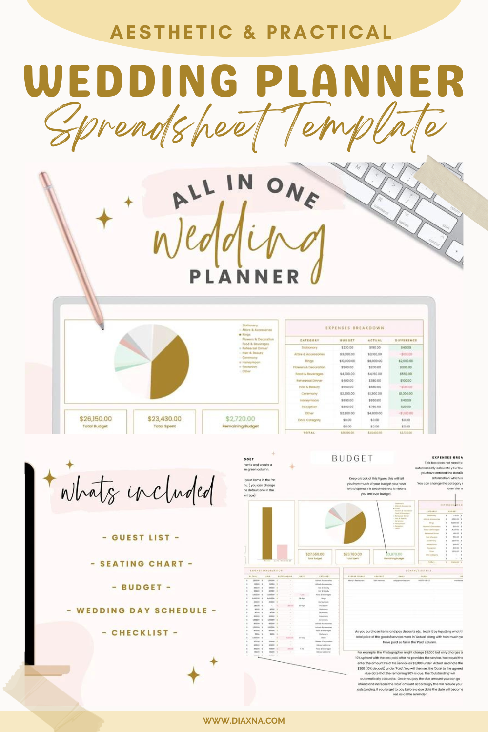 Printable Wedding Planner Kit for Organizing Your Dream Wedding