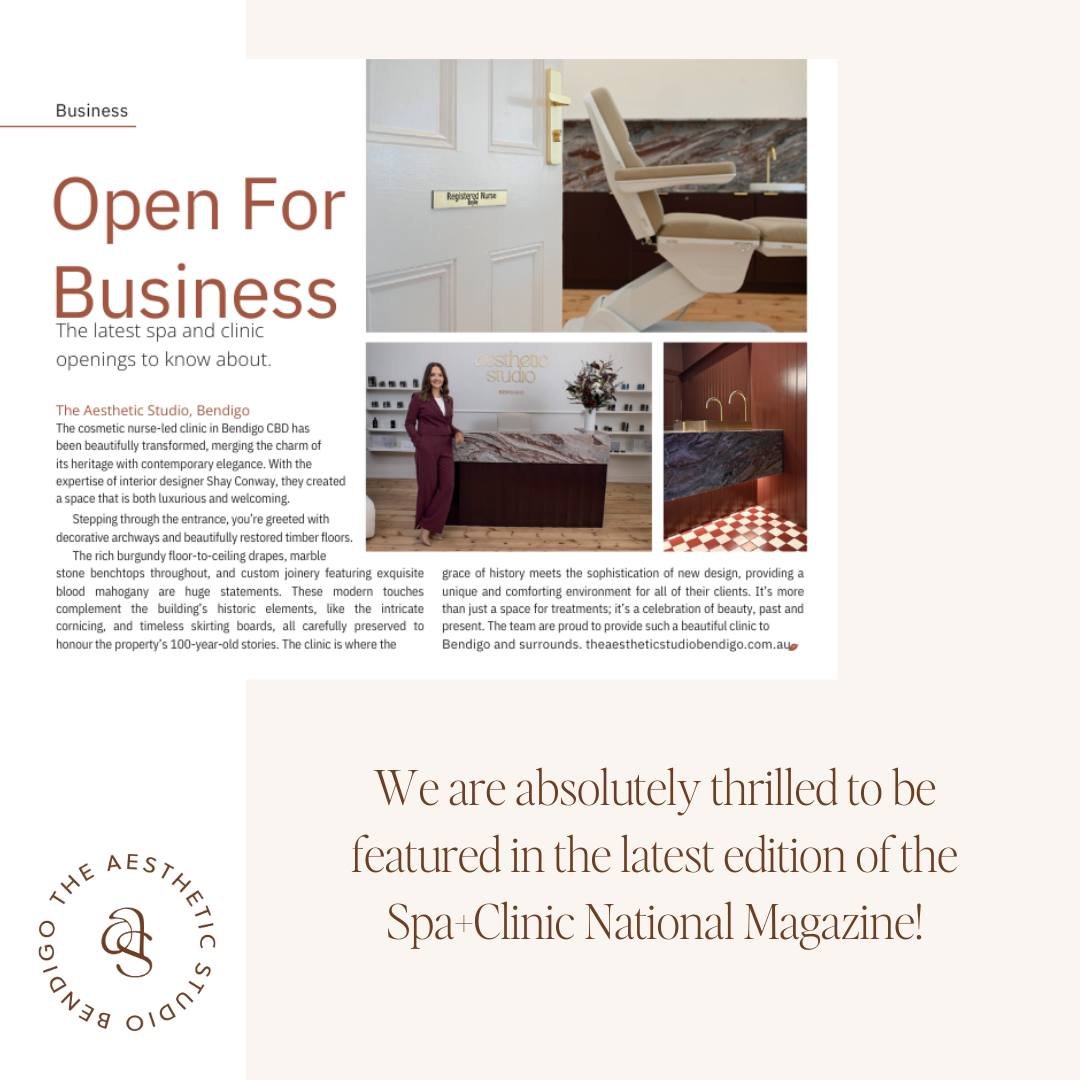 We are thrilled to share one of the most significant and rewarding milestones in our business journey: our feature in Australian Spa and Clinic magazine! 🥹

This achievement fills us with immense gratitude and pride. Every detail of our new clinic h