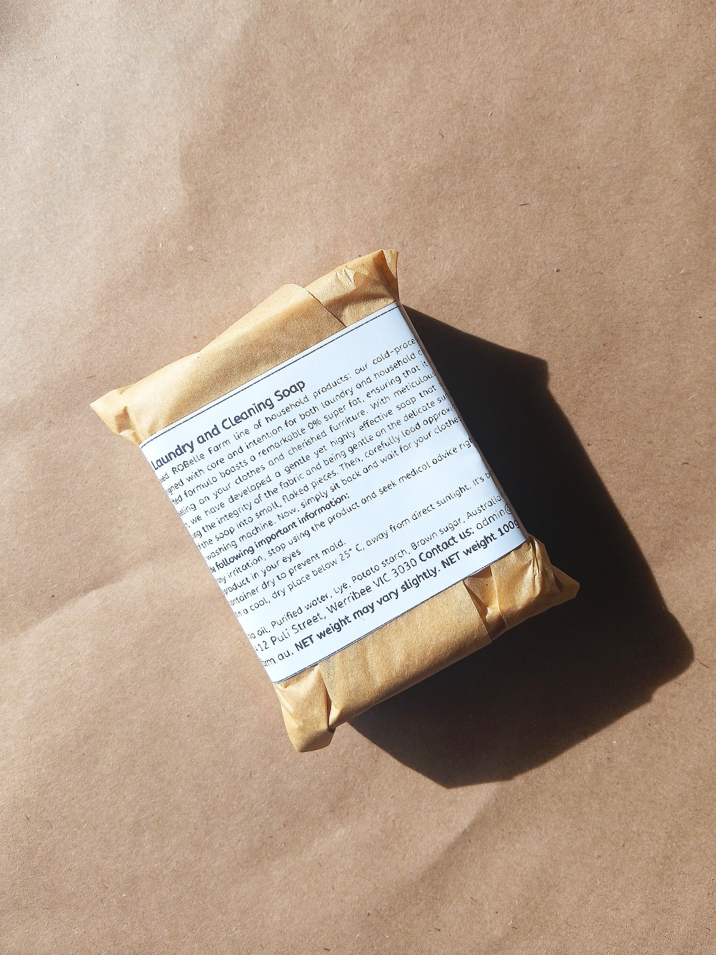 Introducing our beloved ROBelle Farm line of household products: our cold-processed macadamia oil laundry soap,