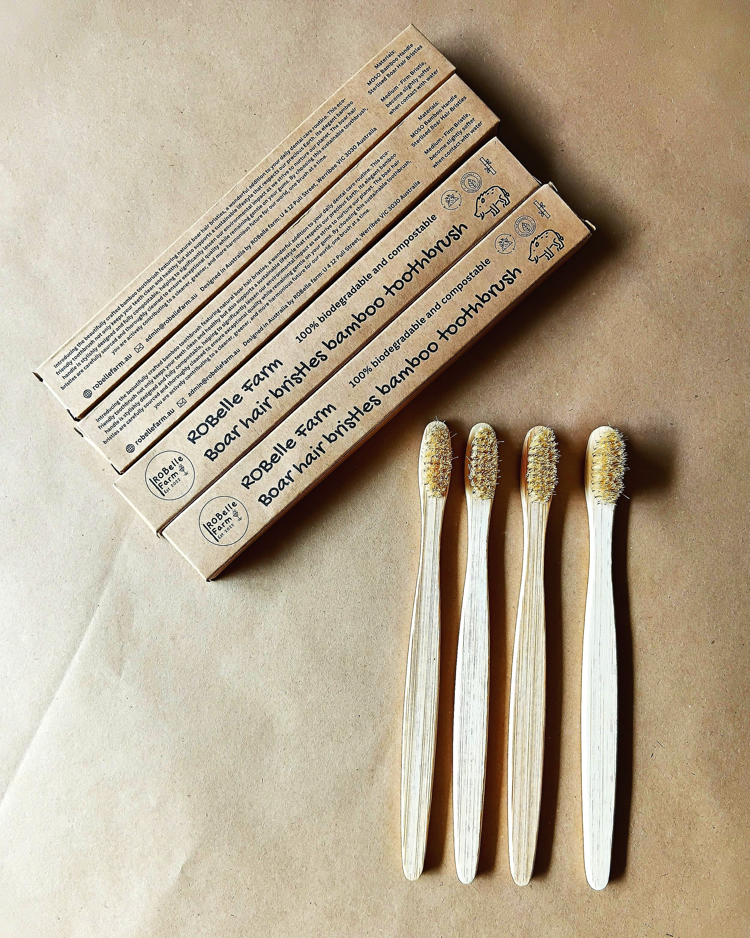 The boar hair bristles are carefully sourced and thoroughly cleaned to ensure exceptional quality while remaining gentle on your gums.