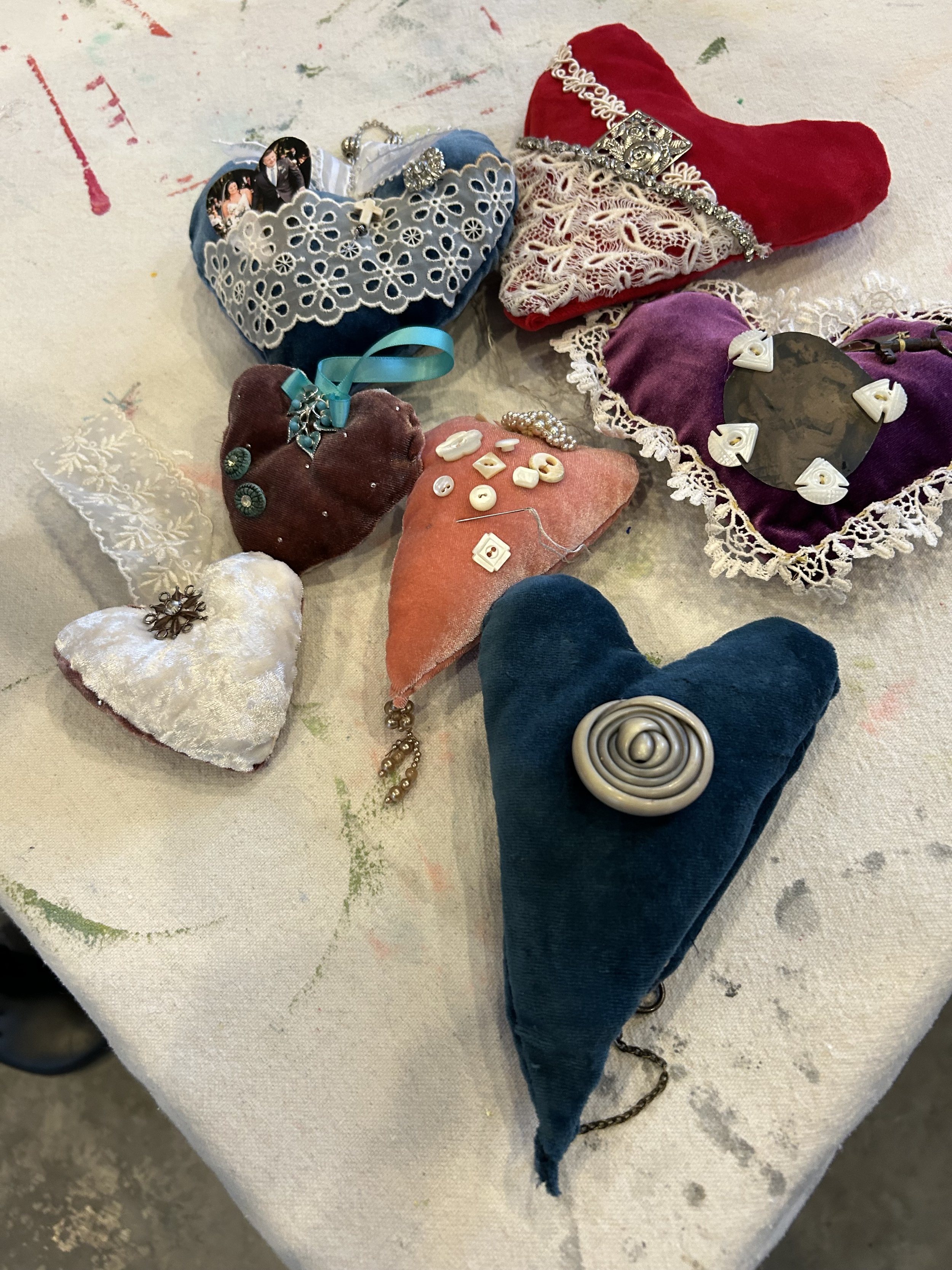 Handmade Velvet Hearts