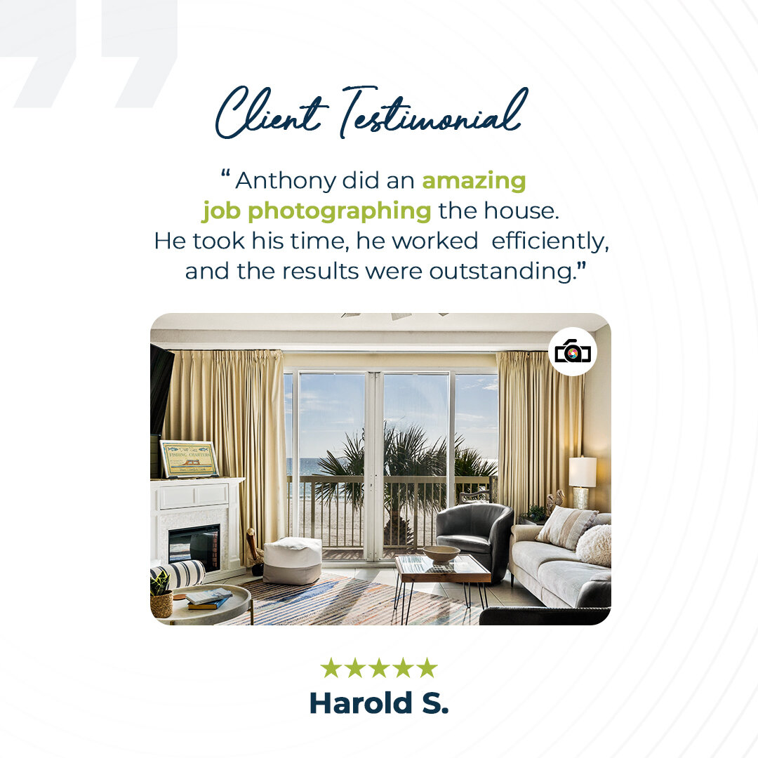 Testimonial Thursday!

Harold couldn't have said it better - we're thrilled to help clients like them showcase their homes beautifully.

Let's help you turn &quot;for sale&quot; into &quot;sold&quot; too!
For Bookings:
Call us at 📞 (850) 919-2297 or