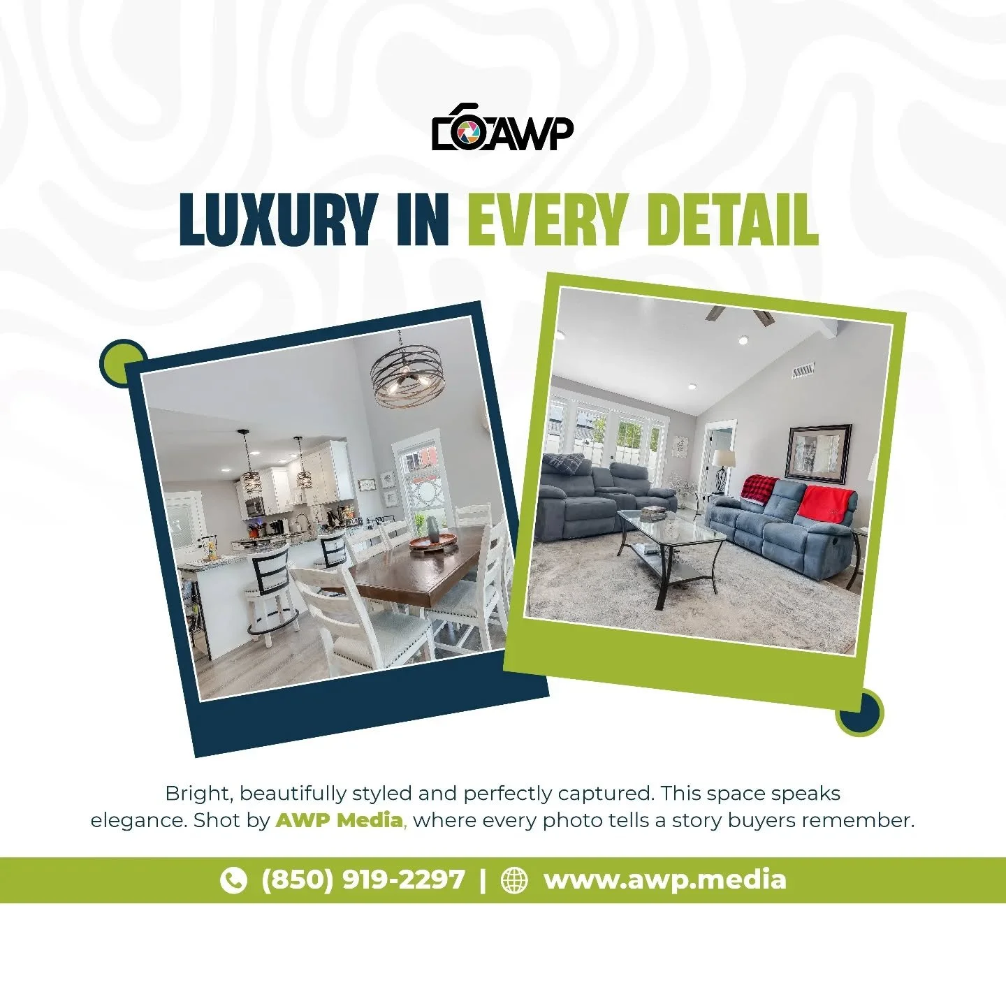 Luxury in Every Detail
Bright spaces, clean lines, and thoughtful design, this home was a dream to capture. Every corner reflects comfort and elegance, brought to life through expert photography.

At AWP Media, we don&rsquo;t just take photos, we tel
