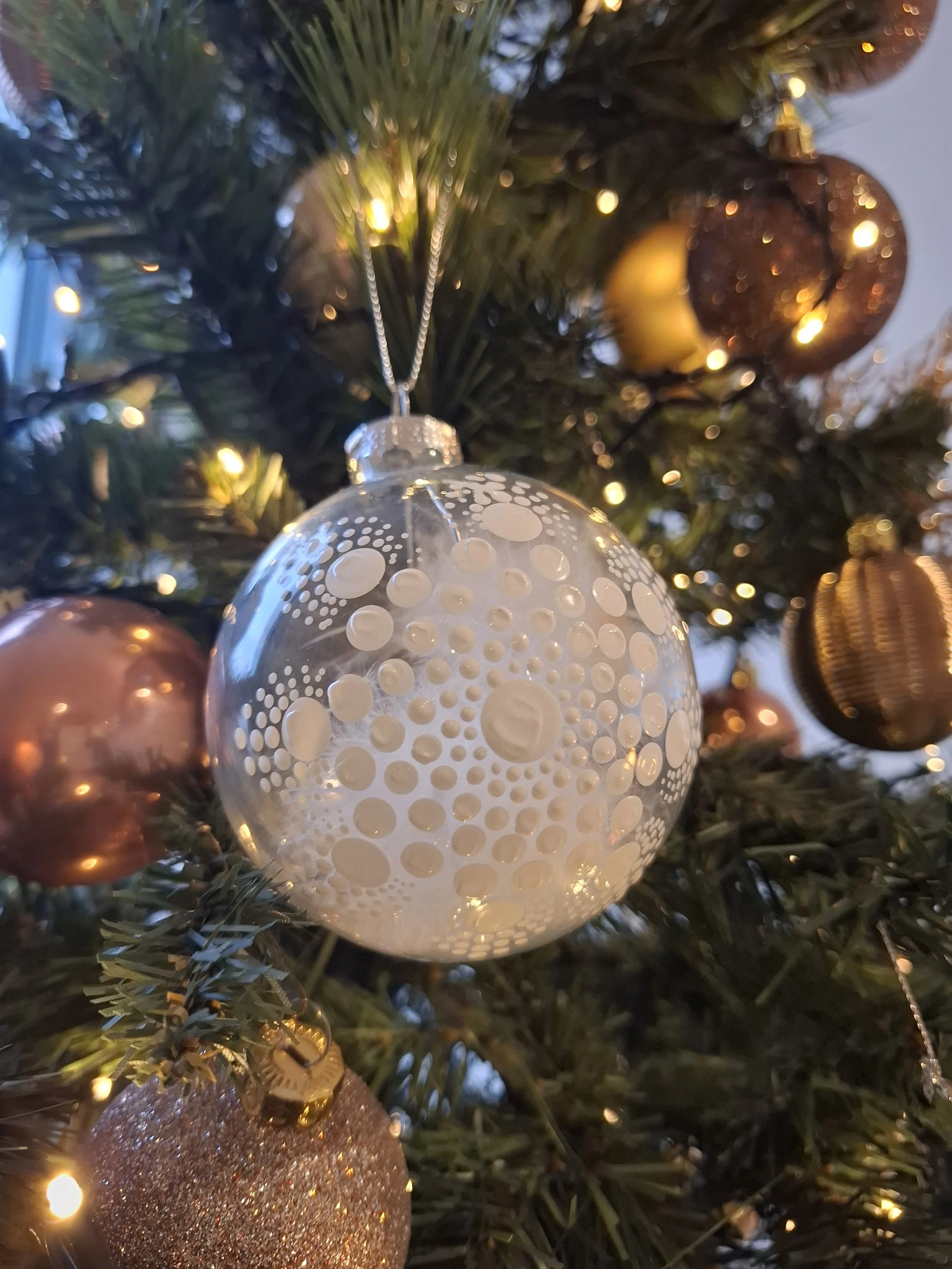  Dot Mandala Bauble. 
Decorate a Christmas bauble with many small colourful dots.   £40pp. 
 
Format: Workshop,
Category: Creative Workshops,
Category: Christmas Decorations,
Theme: Christmas,
Minimum Spend: Under £500,
Minimum Spend: Under £1000,
Au