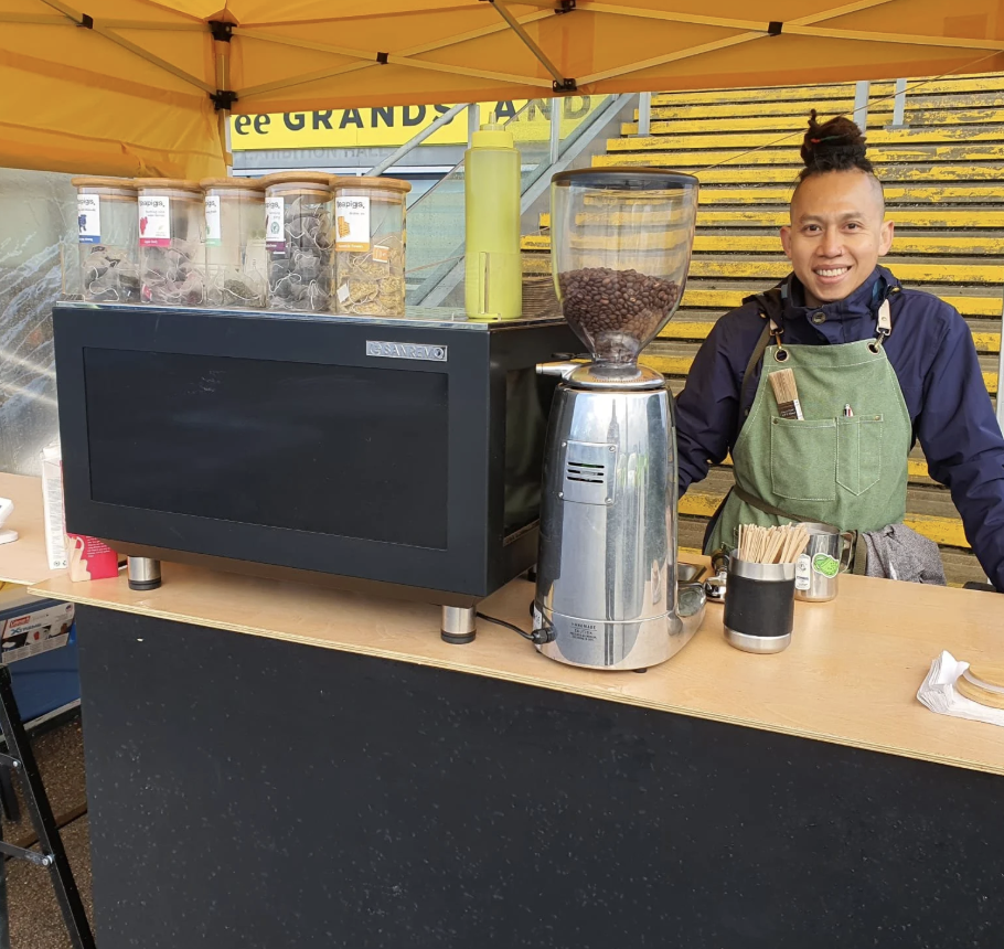  Coffee Stand. 
This is our mobile coffee cart hire service bringing coffee and other delicious drinks to offices around the UK. The coffee bar brings a high street artisan coffee experience to private corporate events.
 From £680. 
 
Audience: Every