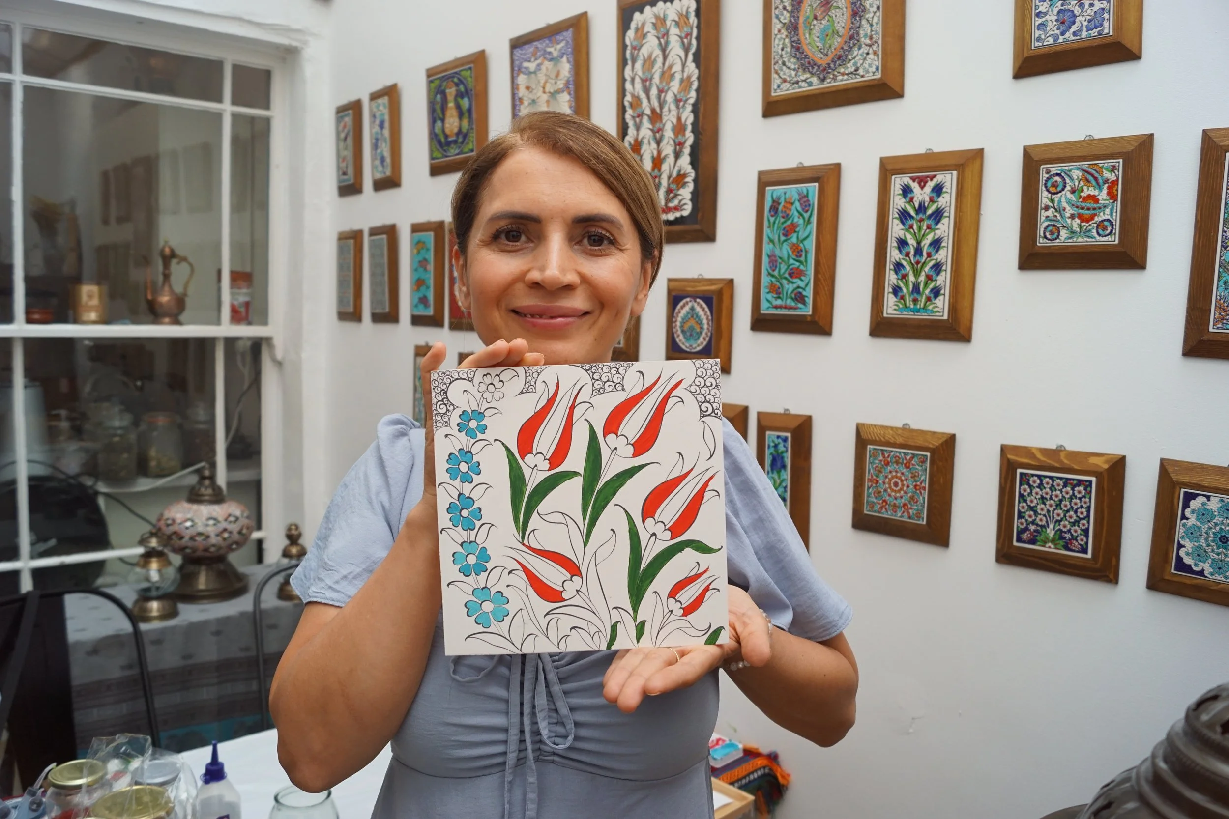  Ottoman Iznik Tile Painting Workshop. 
Choose from a selection of authentic Ottoman-inspired designs to create your own hand-painted ceramic tile to take home.
  £49pp. 
 
Popular Searches: New In,
Experiences: Creative, 
Occasion: Socials, 
Minimum