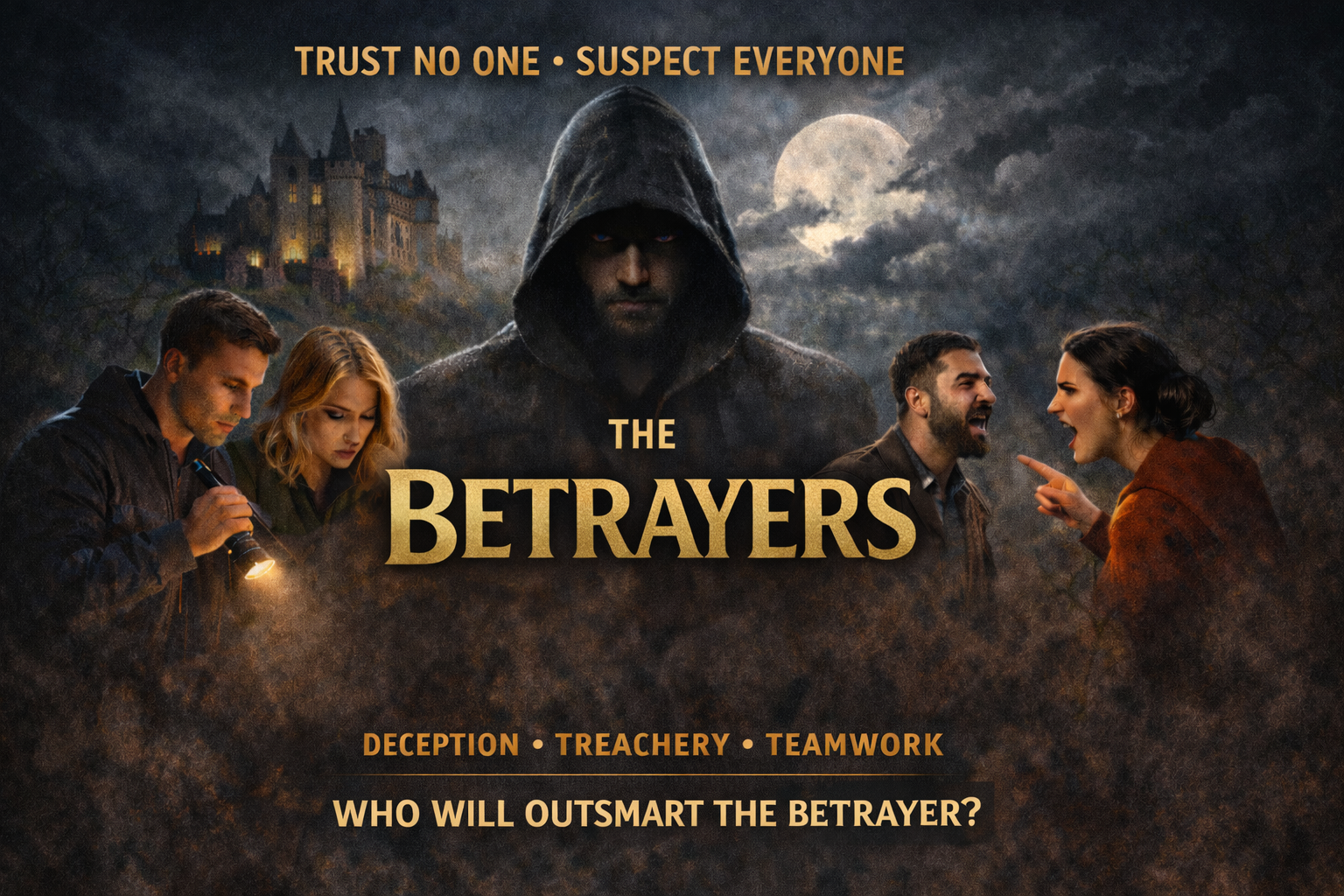  The Betrayers. 
This is a strategy game inspired by the hit BBC series, will you find all the Betrayers?
 From £1,495. 
 
Popular Searches: Murder Mysteries,
Experiences: Interactive Games,
Experiences: Experiential Shows,
Occasion: Socials, 
Occasi