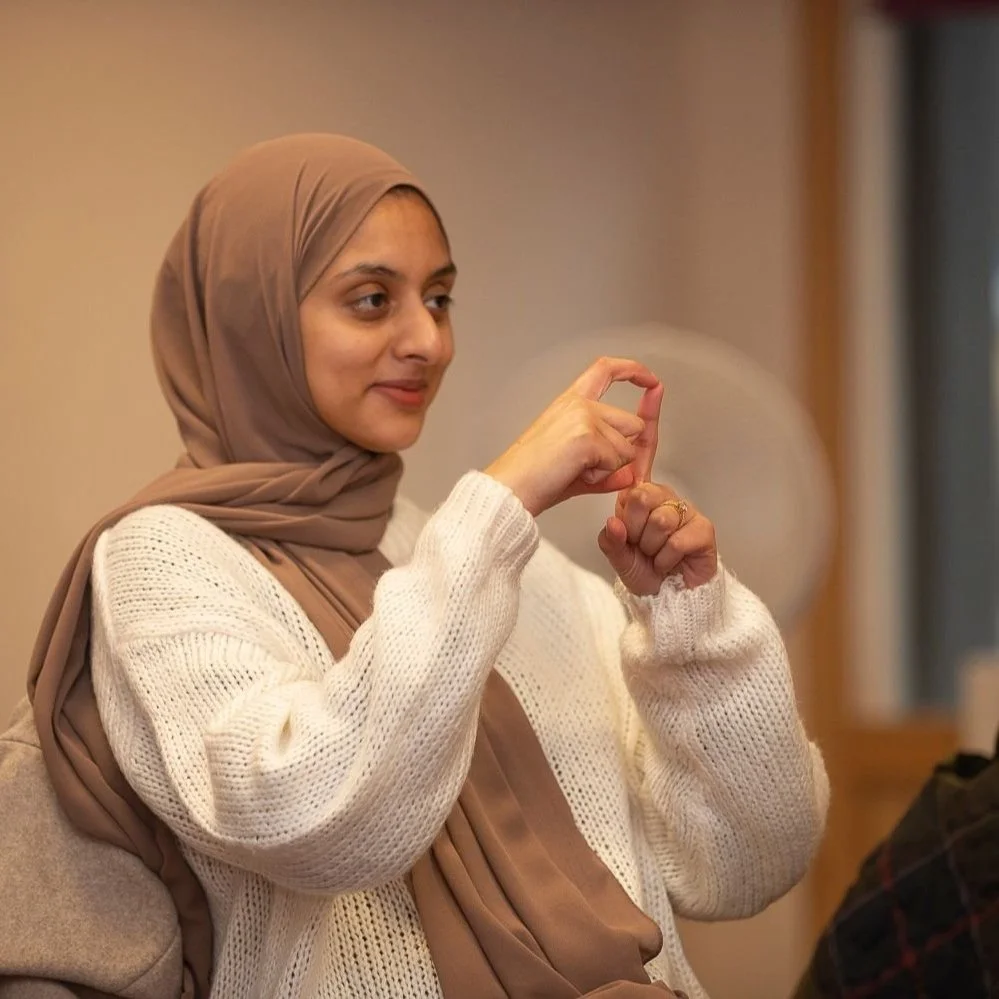 British Sign Language workshop participant