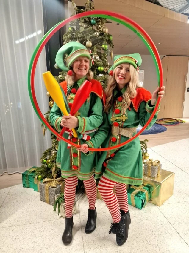  Circus Elves 
These elves will impress the crowd with juggling and hoop skills. Price on enquiry. 
 
Format: Roaming Entertainment,
Category: Entertainment,
Theme: Christmas,
Minimum Spend: Under £500,
Audience: Kids,
 