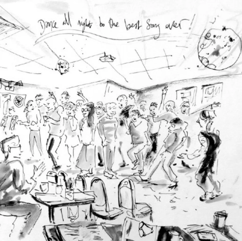   Live Scene painting. 
Our scene painting artistic works with dynamic strokes and abstract splashes of colour to capture the event with speed and vibrancy. He can capture a full space, or snippets of multiple spaces to capture the mood of your event