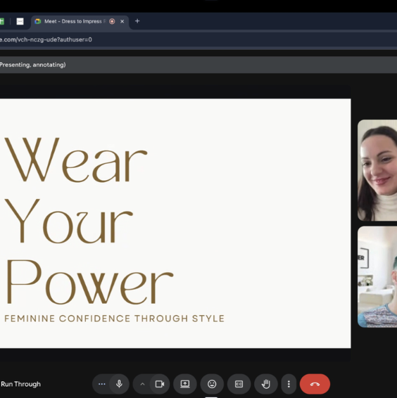  Hybrid & WFH Professional Presence Workshop. 
Guidance on dressing confidently for video calls, hybrid work, and remote professionalism.
 From £750. 
 
Delivery: In-person,
Delivery: Virtual,
Objective: Confidence & personal growth,
Duration: Bite s