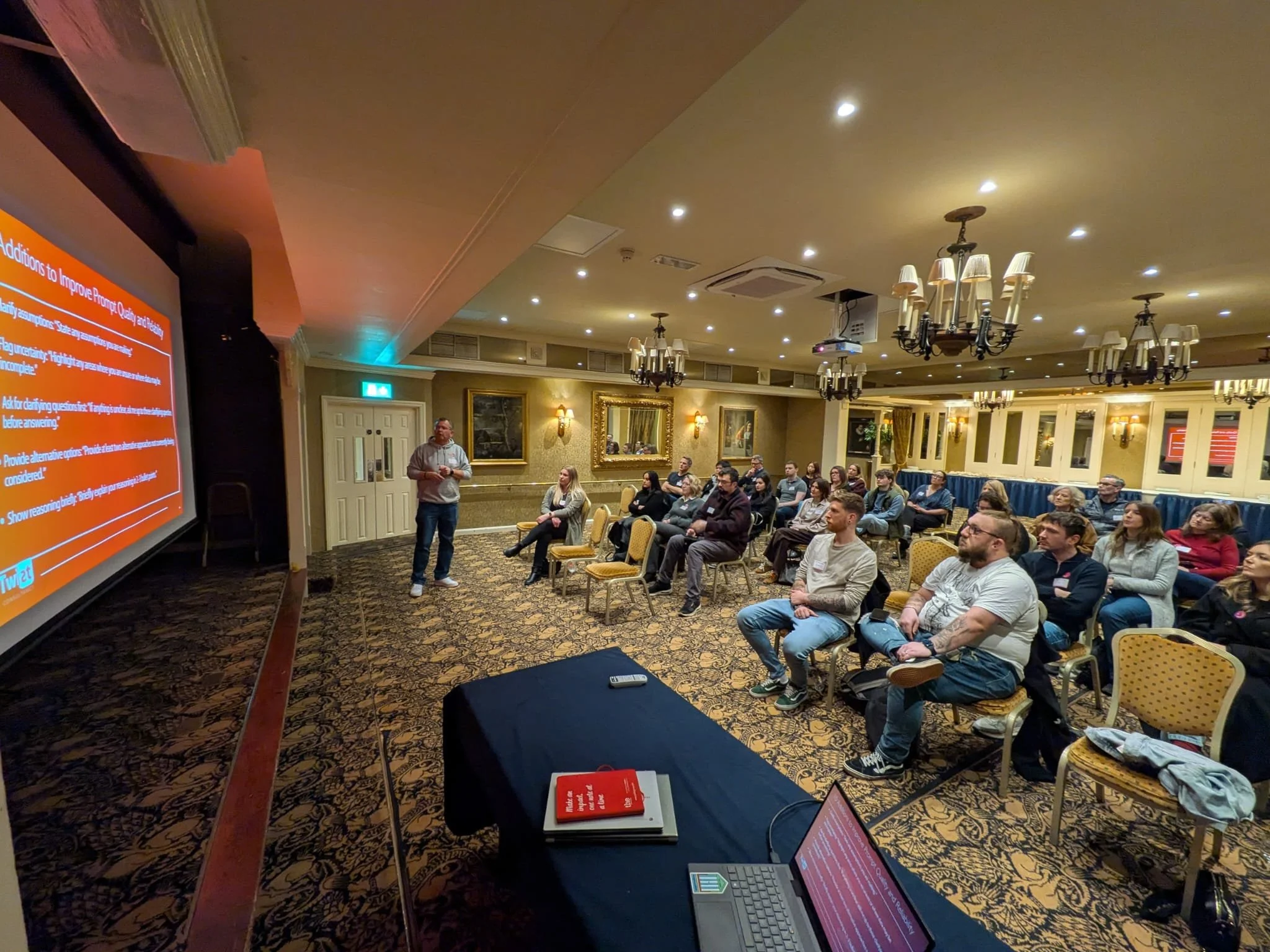  From AI Frustration to AI Confidence. 
Many teams have access to AI tools but aren't seeing meaningful results. This full-day workshop combines understanding, practical skills, hands-on exercises and real-world examples to help teams use AI more con