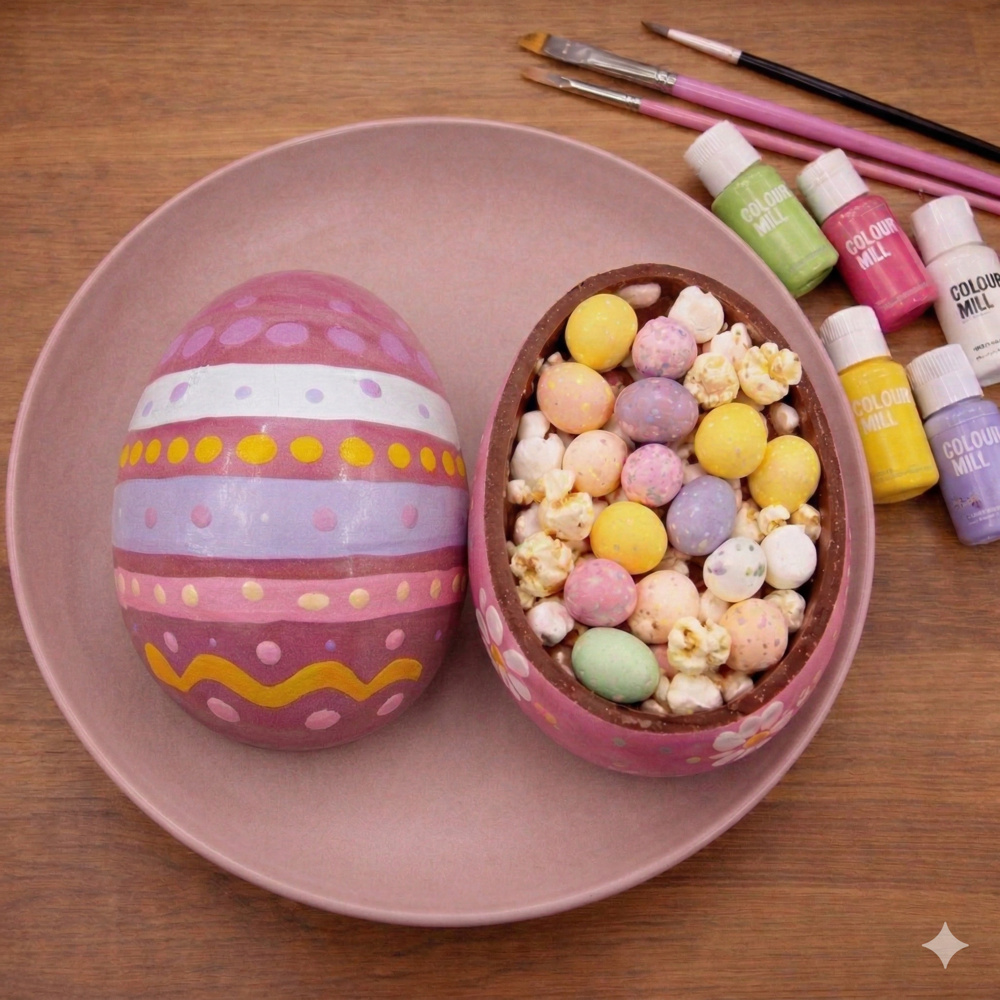  Easter Egg Decoration. 
Decorate your own large chocolate egg using edible food paints and fill them up with popular treats!
 £50pp. 
 
Popular Searches: Chocolate Workshops,
Browse by: Apr - Easter,
Experiences: Foodie,
Occasion: Socials, 
Minimum 