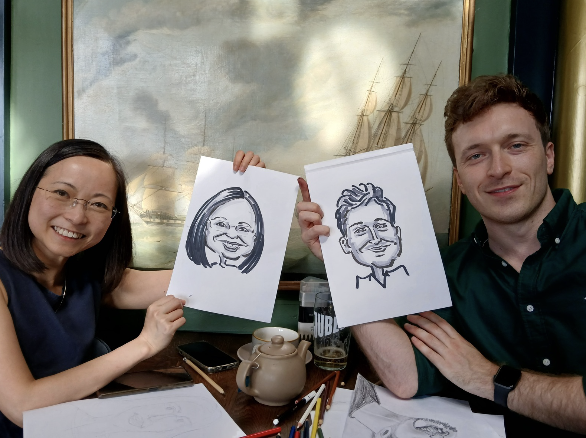  Caricature Workshop. 
Learn how to draw amazingly exaggerated portraits in our caricature workshop! This is a simple team activity that is always a success with our clients, it is also perfect for new teams.  From £490. 
 
Experiences: Creative, 
Br