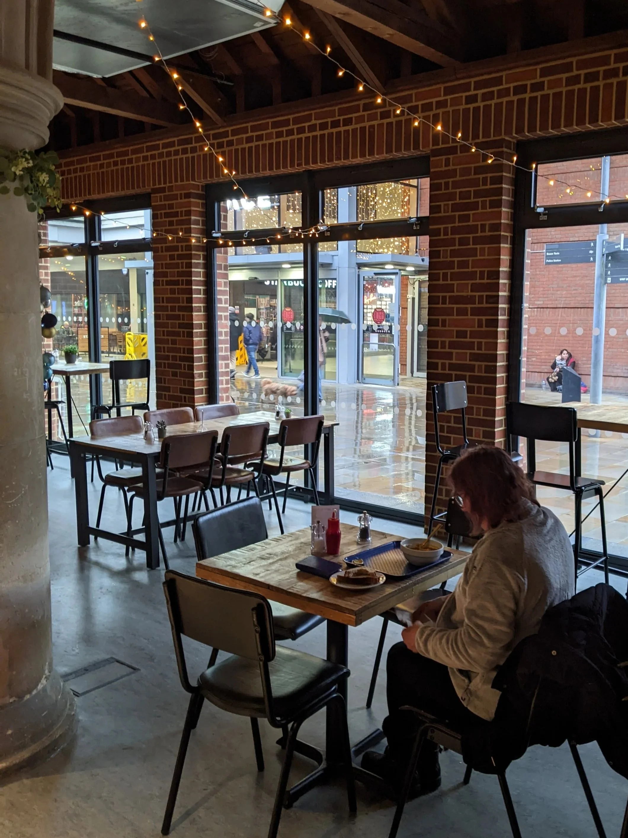 New windows letting lots of light to the cafe