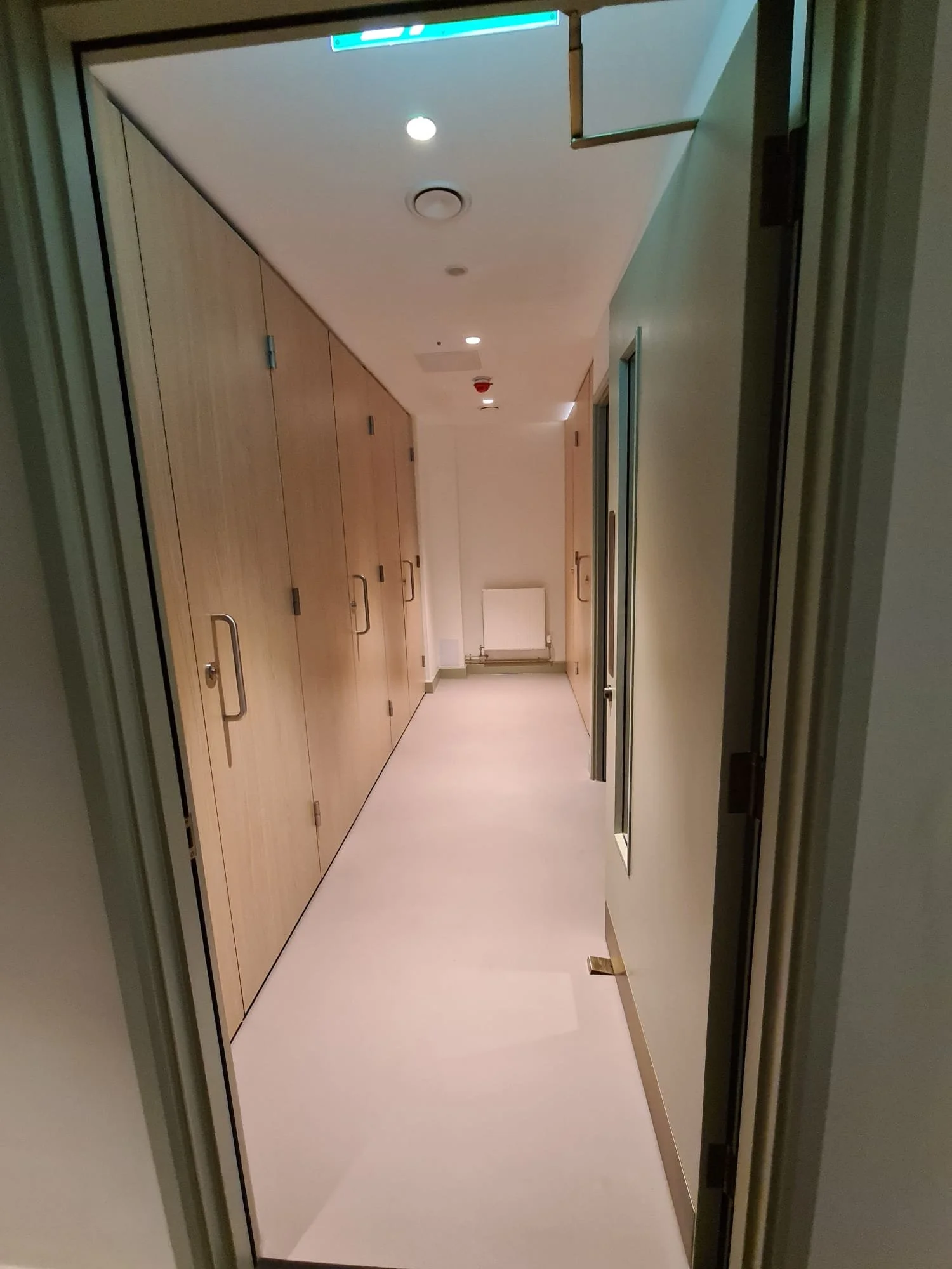 First floor toilets - new cubicles each with a toilet and basin