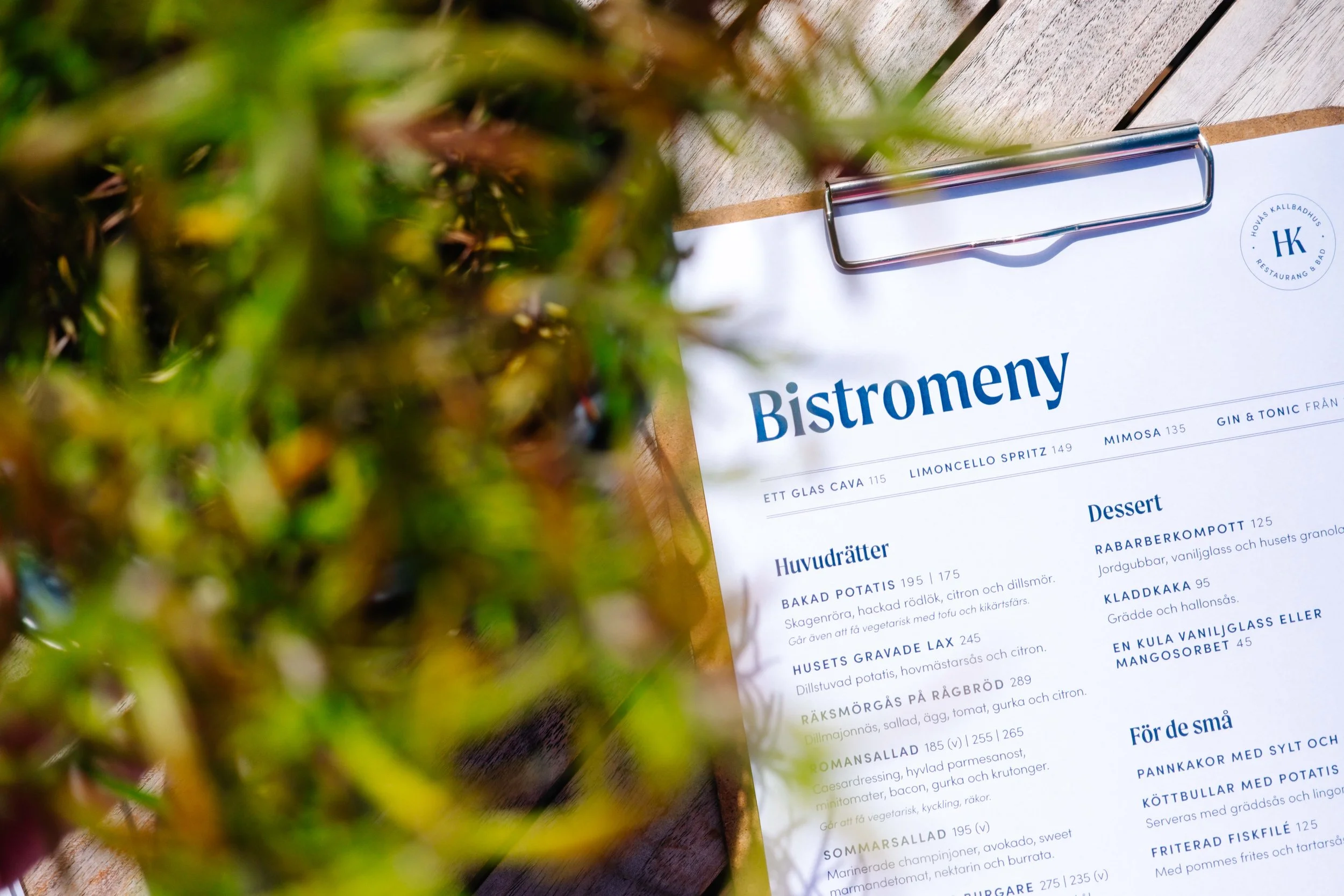 Bistromeny Hovås Kallbadhus