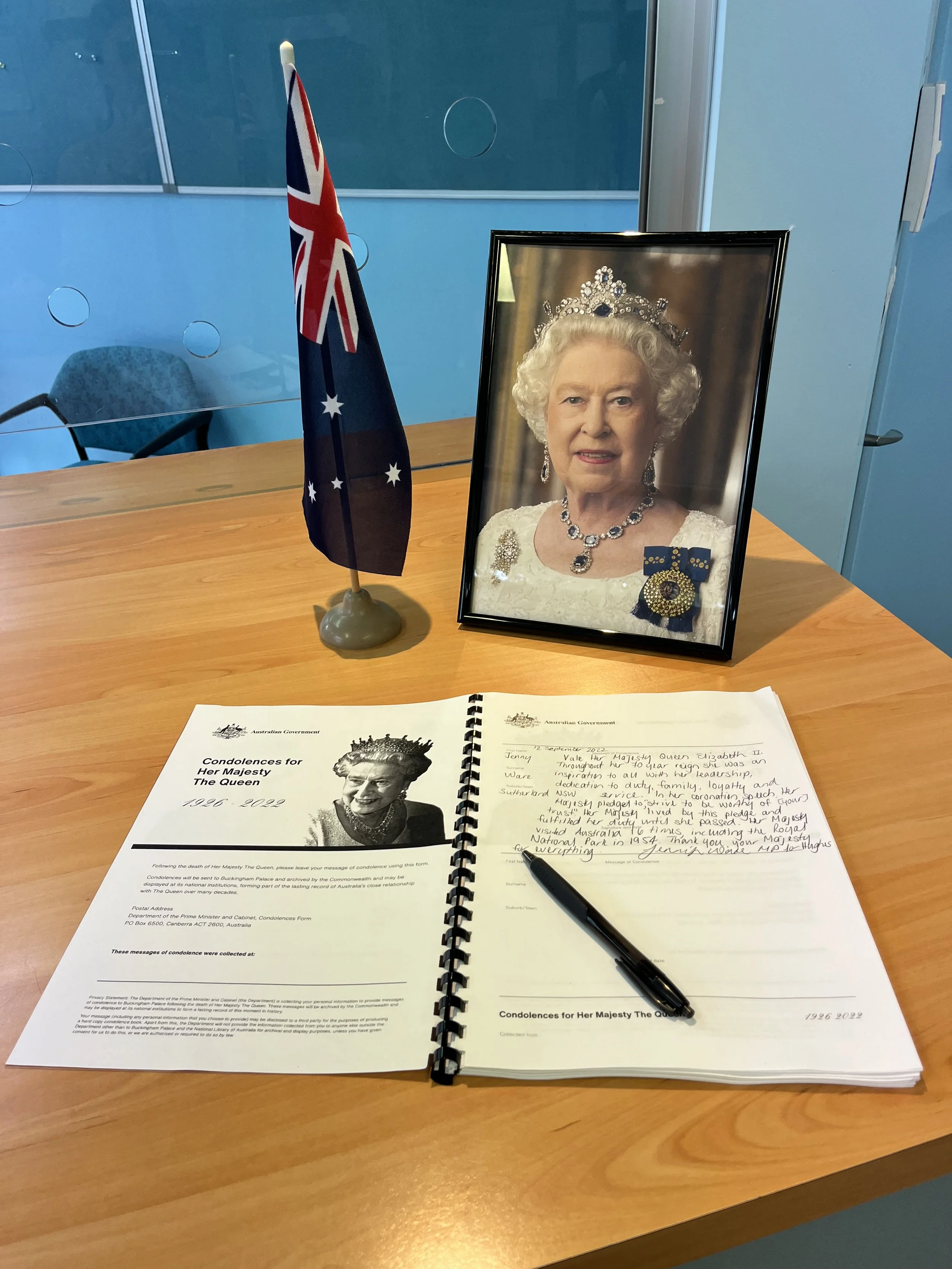Condolence for Her Majesty The Queen