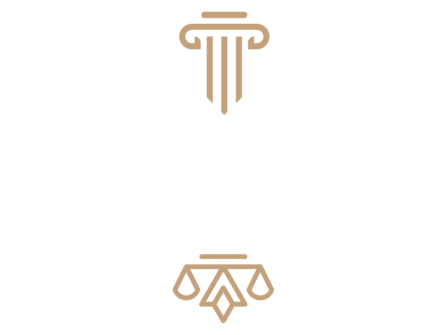 Logo for GALS Government and Legal Solutions, featuring a stylized scale of justice and a column capital in beige, with the company name in large white letters and the tagline in smaller white letters.
