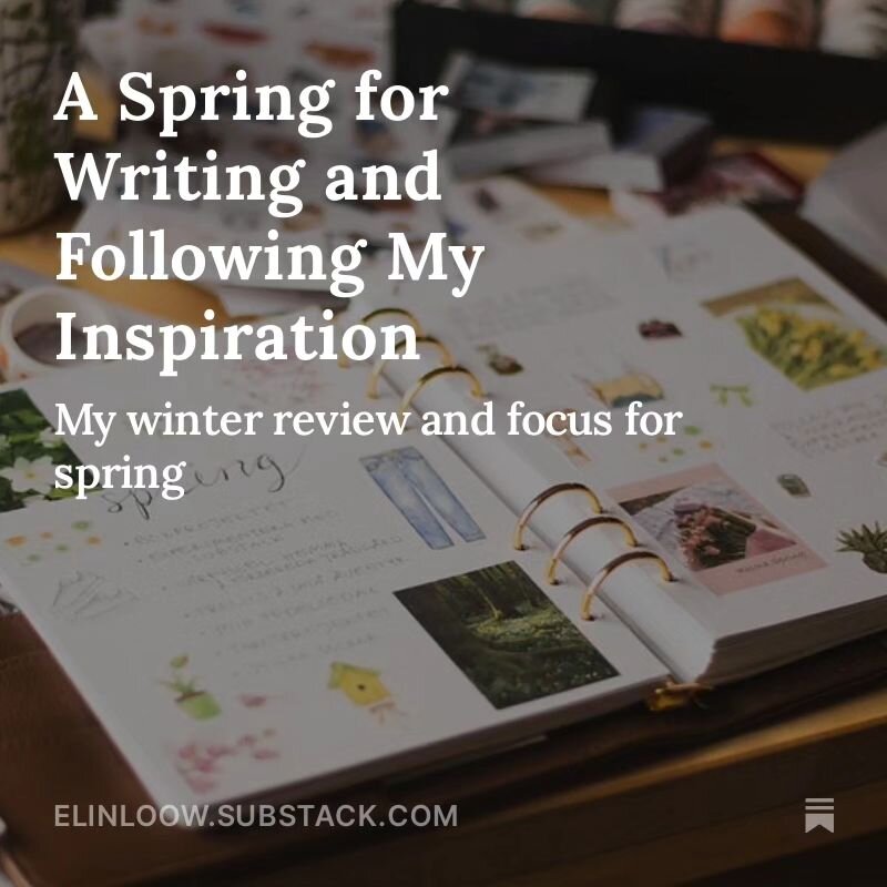 Snow keeps falling and the sky is overcast and I still use my winter boots most days. But that doesn't stop me from dreaming of warm spring days. ☀️

🎙 This week on my Substack, I've posted a voice note with my winter reflections and spring plans. T