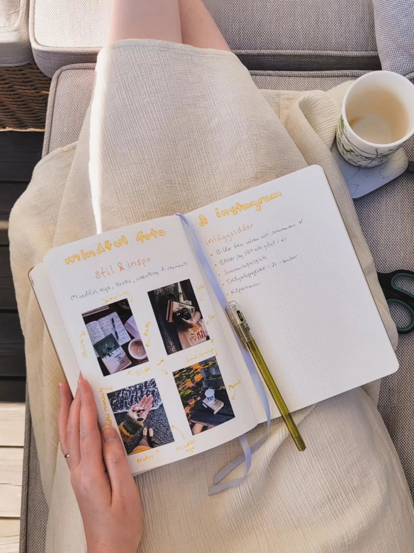 Back in August, I made this spread in my journal. A spread to come back to, to remember what I love about photography and sharing my photos here. Some pictures printed from Pinterest, some keywords, some ideas. 

The key, for me, is that photography 