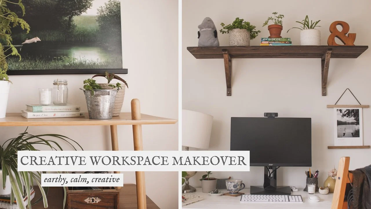 A Creative Workspace Makeover - Finishing My Earthy, Calm &amp; Creative Space At Home