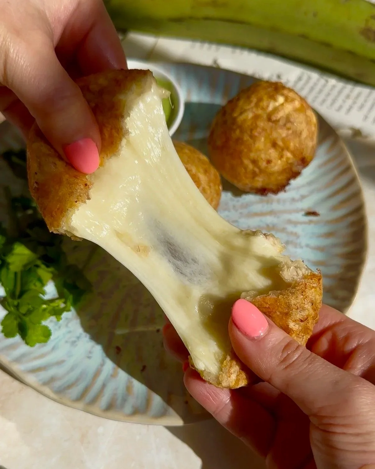 Cheesy plantain balls