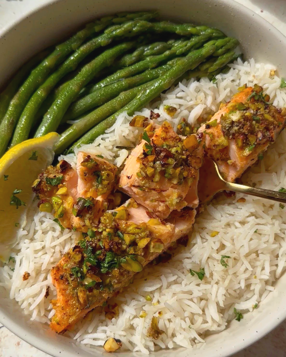 Pistachio crusted salmon