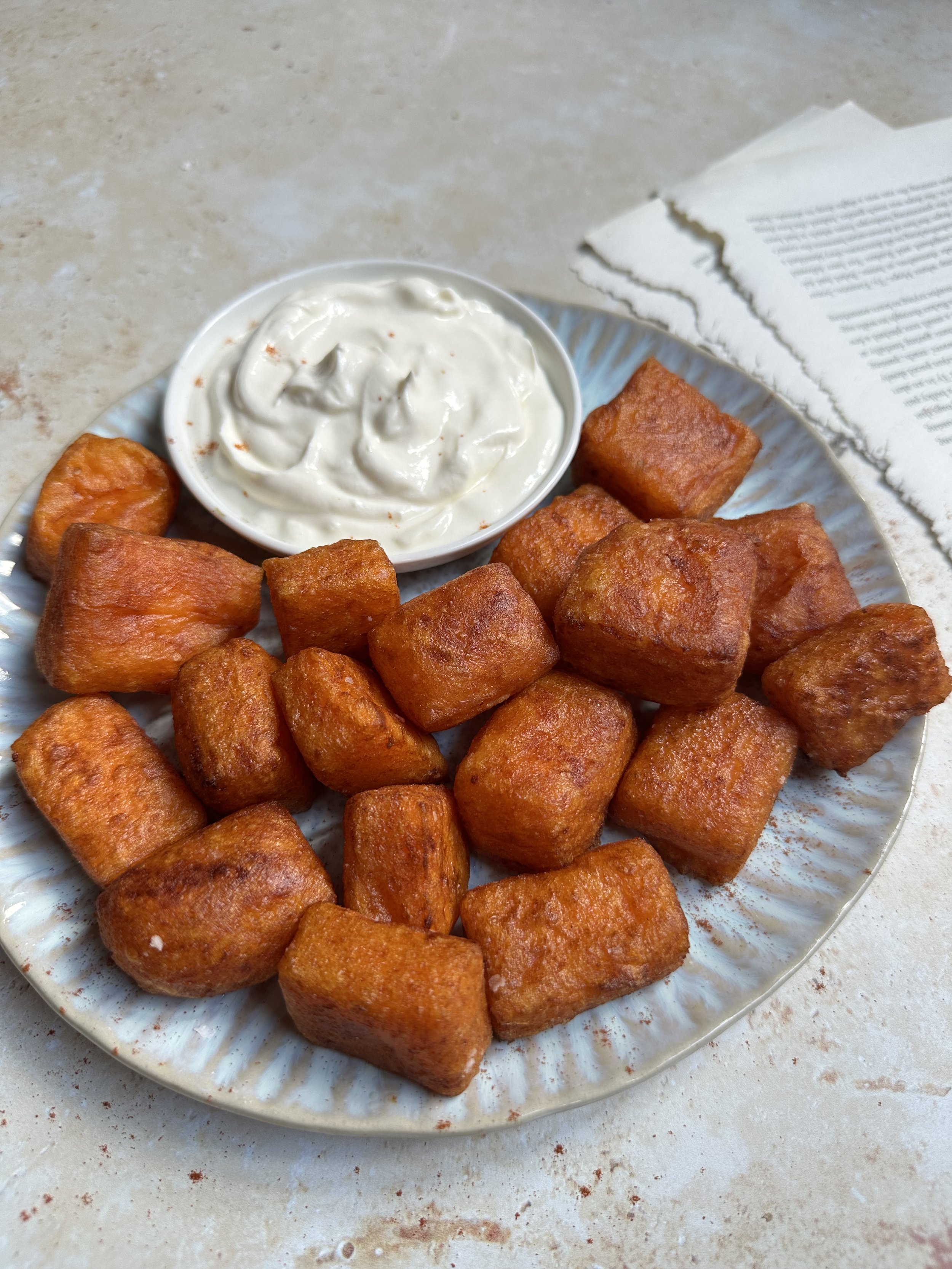 Crispy sweet potato cheese puffs — Truffle&Egg recipes