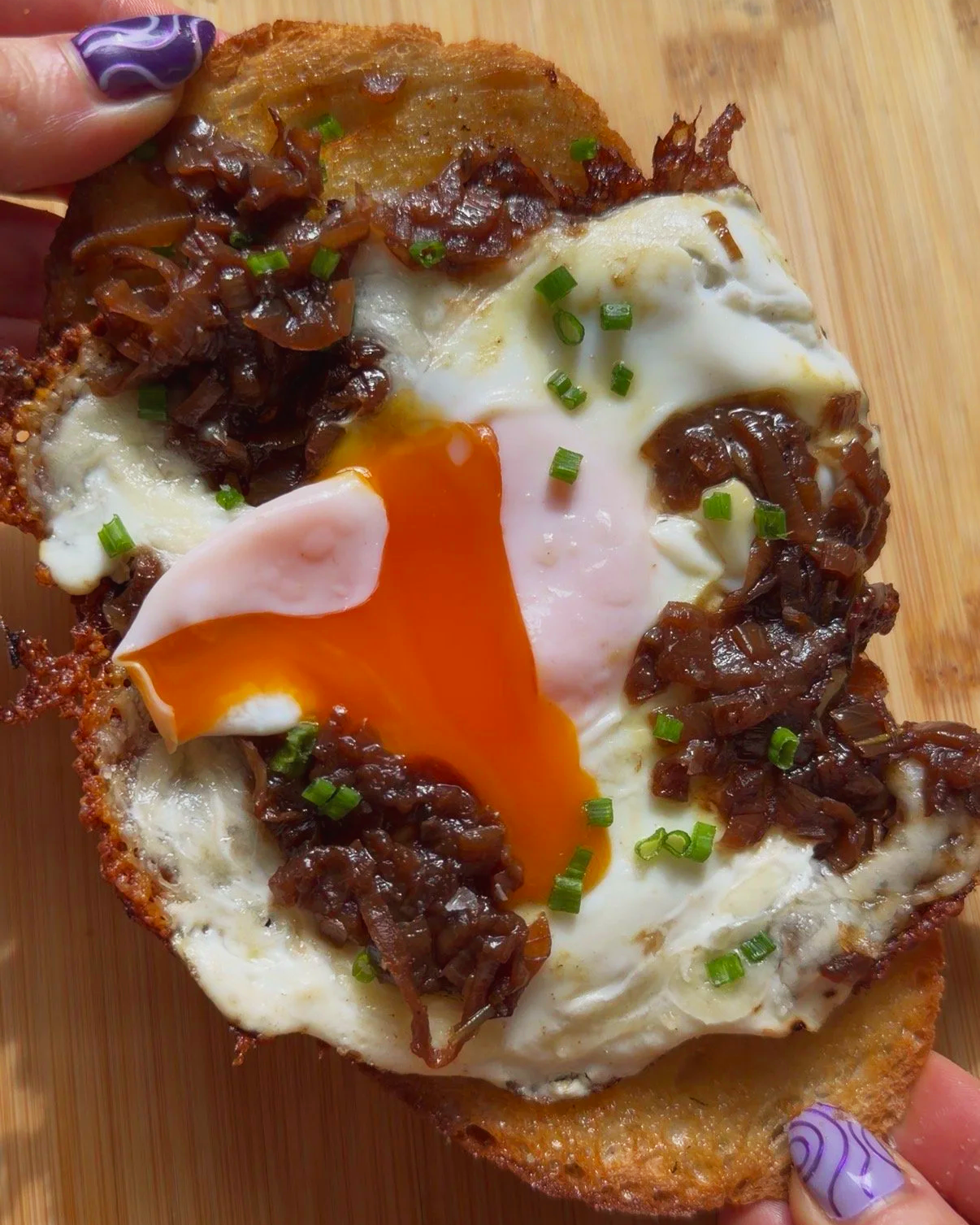 French onion fried eggs
