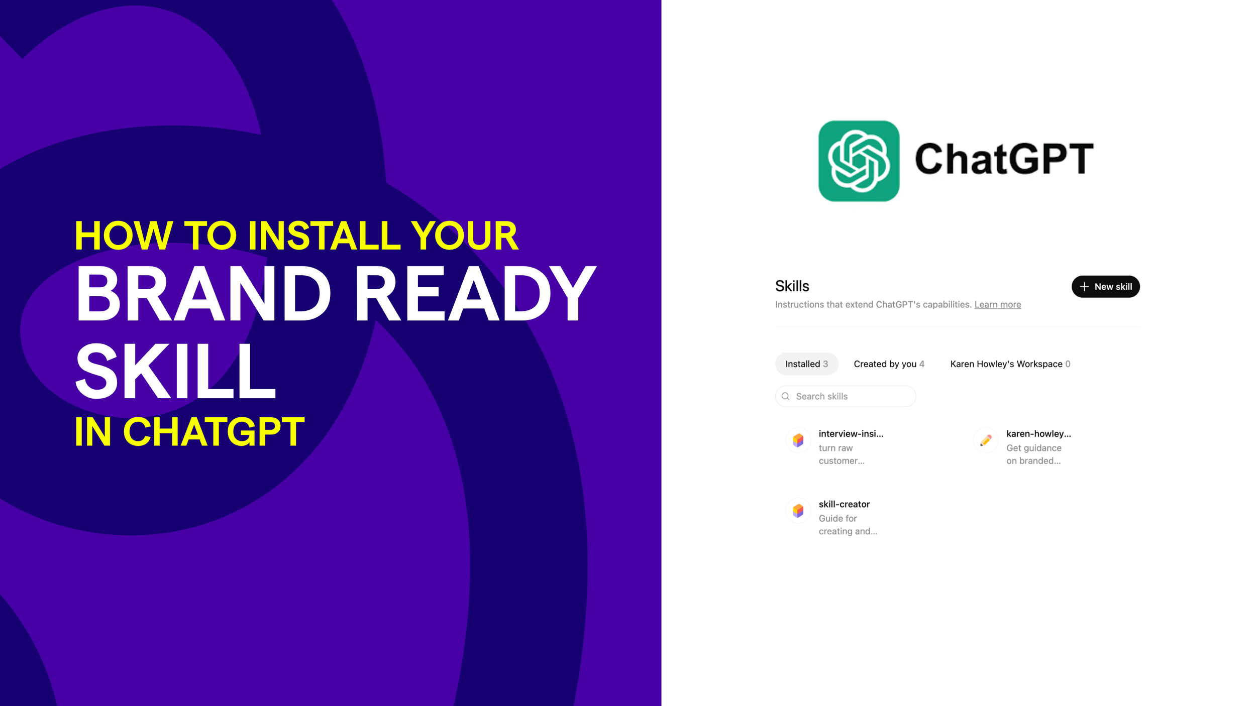 How to upload your Brand Ready skill in ChatGPT