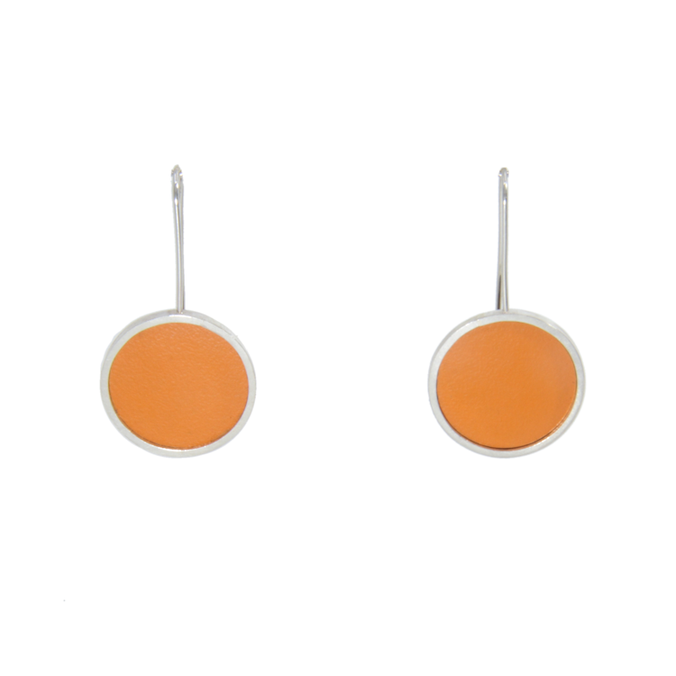 Chroma - Midi Circle Hanging Earrings - Orange