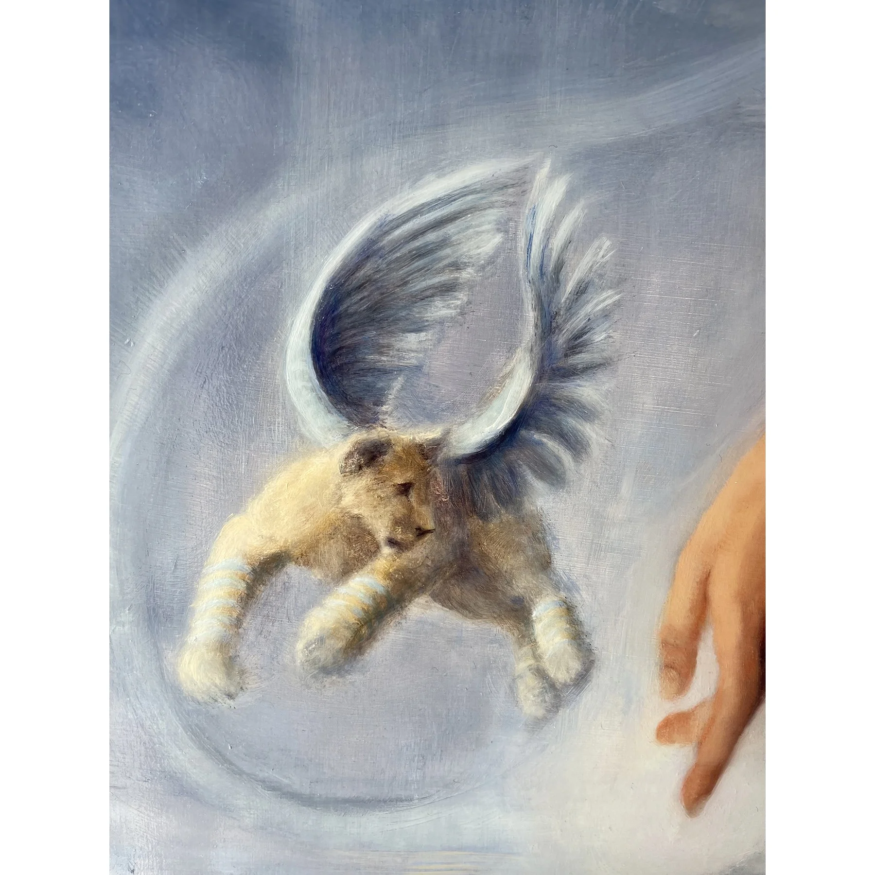 Detail of a flying lion from an original painting of Hera, Greek goddess, by Karina Tarin