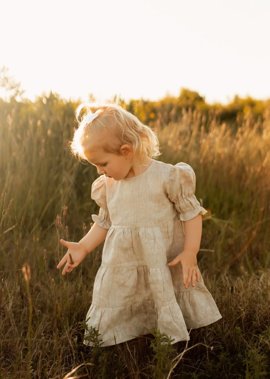 Item 03 - Aere Mini Taupe Linen Dress (Fits size 2-3)